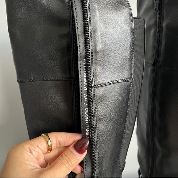 Denver Hayes Black Leather Tall Boots - Picture 9 of 10